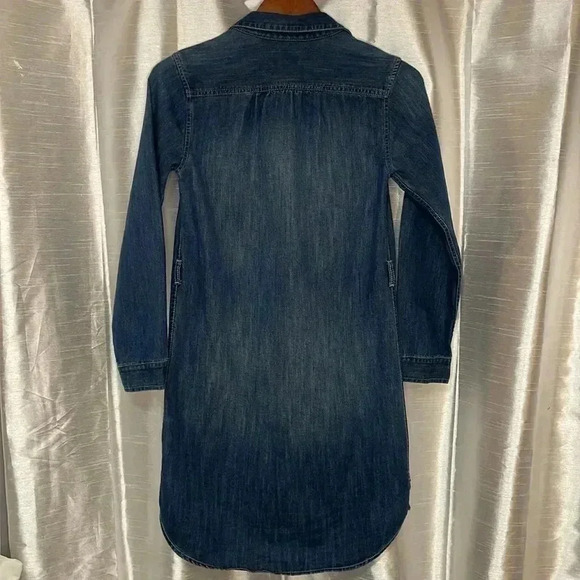Old Navy Girl’s XL (14) Denim Button Down Long Sleeve Shirt Dress - Picture 4 of 8